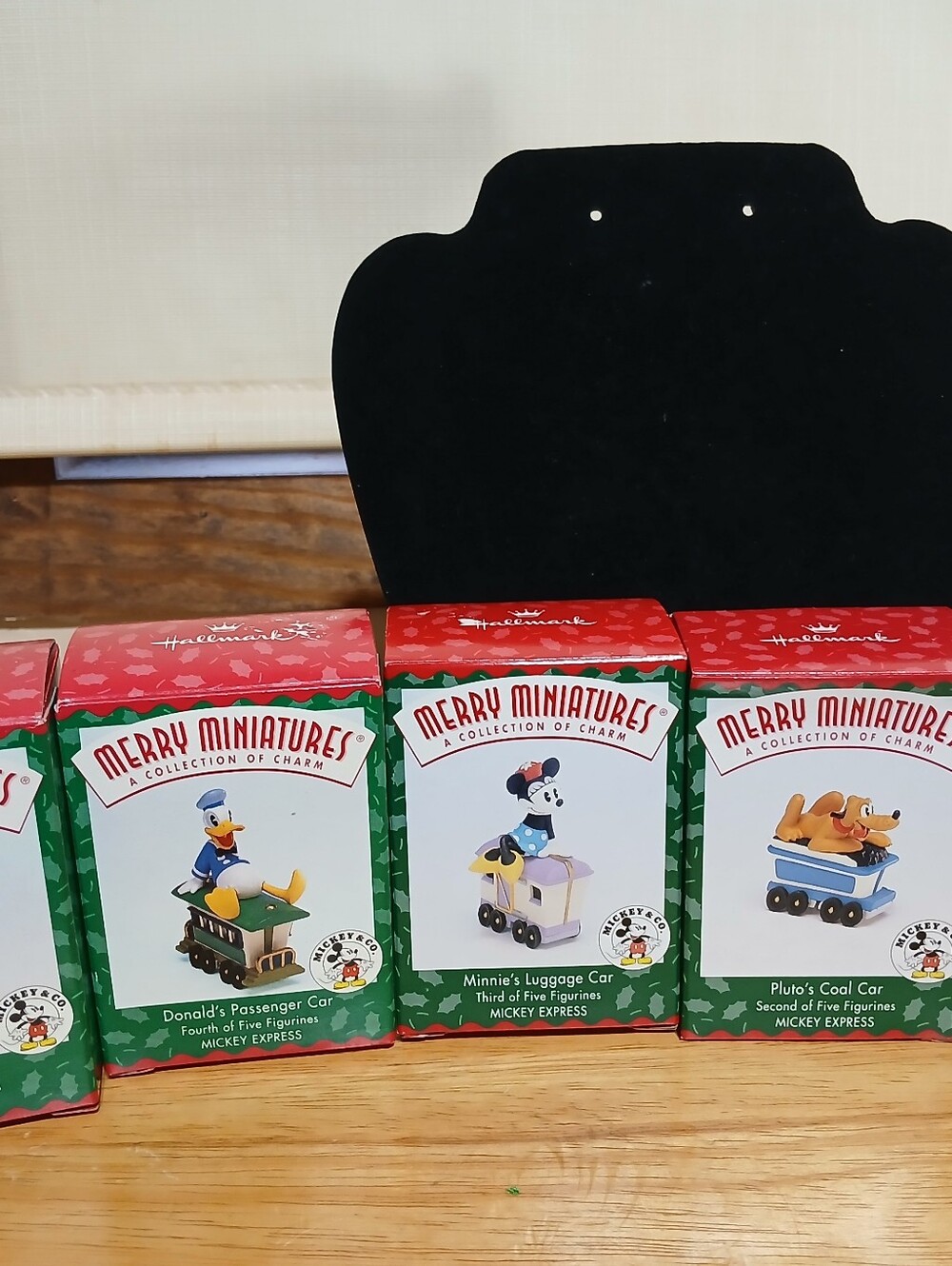 Vintage 1998 Hallmark Merry Miniatures Mickey Express Set - Red, Green & White